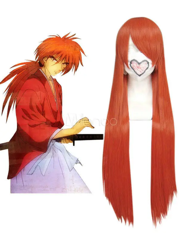 

free shipping 80cm Rurouni Kenshin Himura Kenshin Cosplay Wig