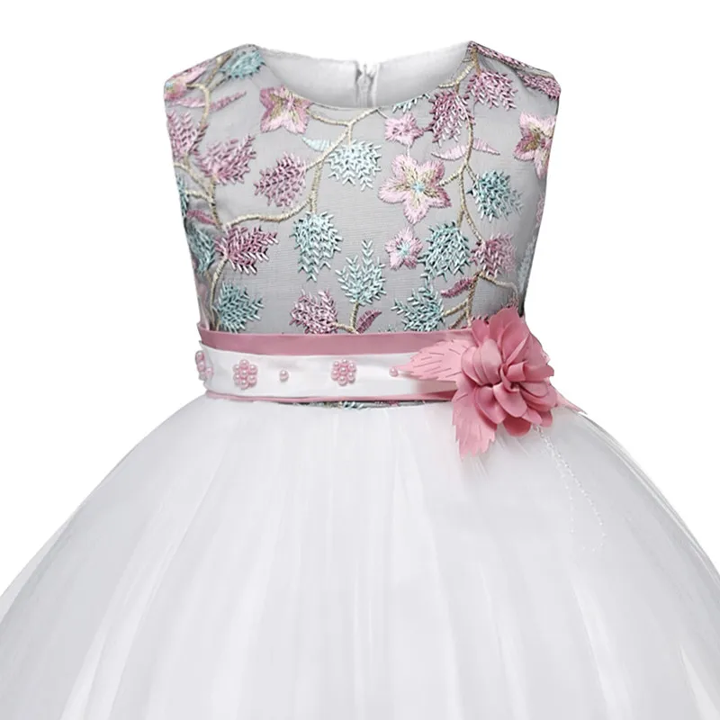 Новое Детское платье с цветочным рисунком для От 4 до 10 лет, Детские платья для девочек, кружевные вечерние платья принцессы, летняя одежда с юбкой-пачкой для маленьких детей бальное платье, vestidos