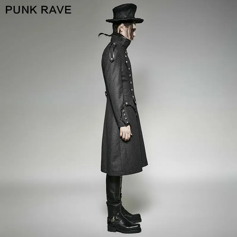 Punk Rave Mens Jackets and Coats Gothic Steampunk Coat Jacket Military Frock-coat Windbreaker Stage Performance Cosplay Costume