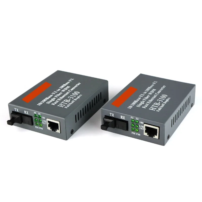 1 пара быстрый медиа Ethernet конвертер 10/100 Мбит/с двунаправленный одномодовый SC