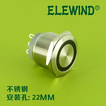 

ELEWIND 22mm stainless steel micro travel push button switch (PM22-11W/S)
