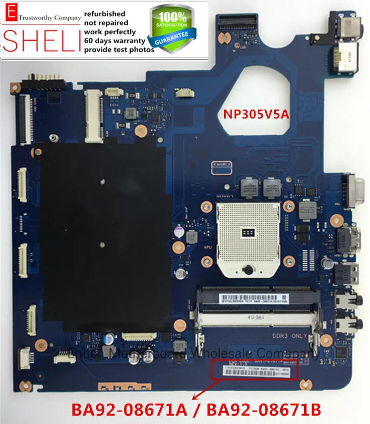 BA41 01677A для samsung NP305V5A материнская плата BA92 08671B DDR3 бесплатный процессор A4 AMD в