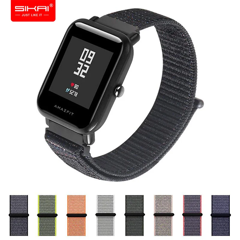 Ремешок для смарт часов Amazfit bip нейлоновый Воздухопроницаемый браслет на липучке