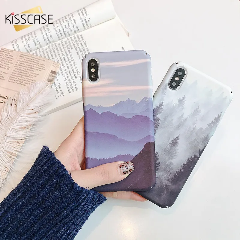 

KISSCASE Mountain Forest Phone Case For Xiaomi Redmi Note 7 5 4X 6 6 Pro Hard PC Cover For Xiaomi 9 8 Play 5X A1 Go Capa Fundas