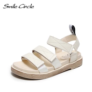 

Smile Circle 2019 Summer flat Sandals Women platform Shoes Fashion Vintage roman style Casual student Sandals Ladies Shoes
