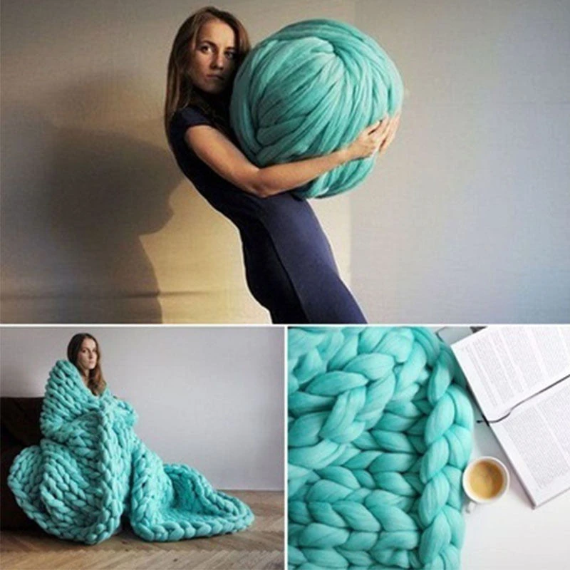 Chunky Wolle Garn Super Soft Sperrige Armstricken Wolle Roving Croching DIY