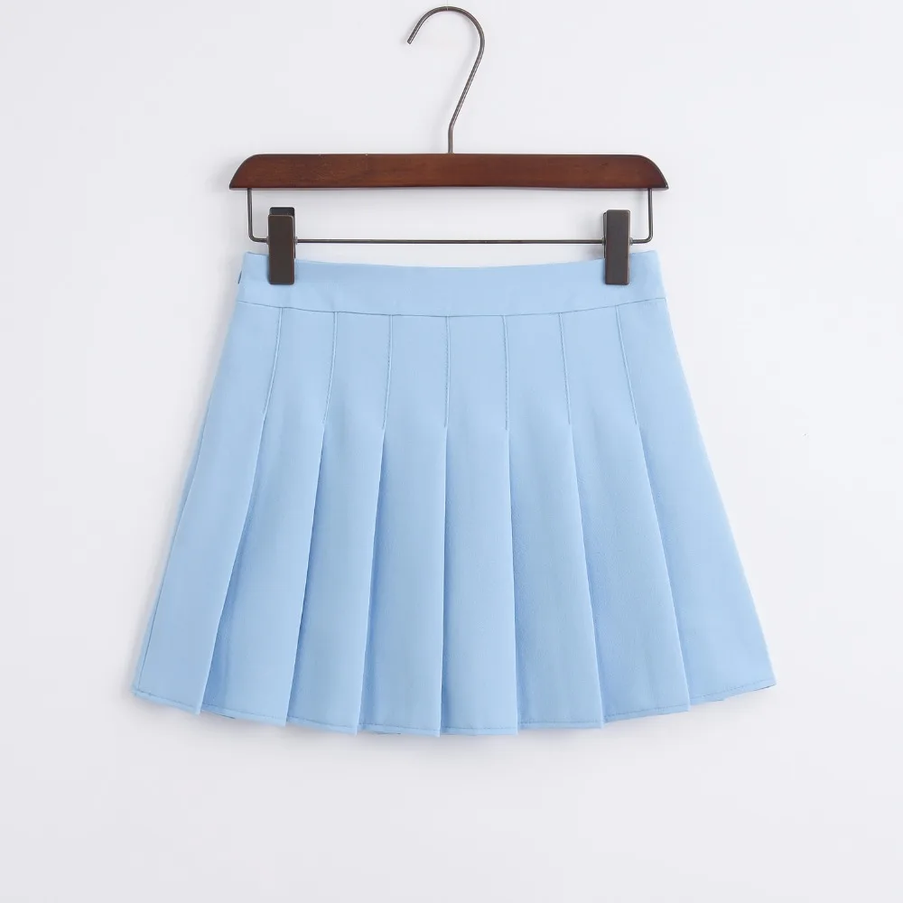 Летняя новая трапециевидная плиссированная юбка с высокой талией, юбка для колледжа