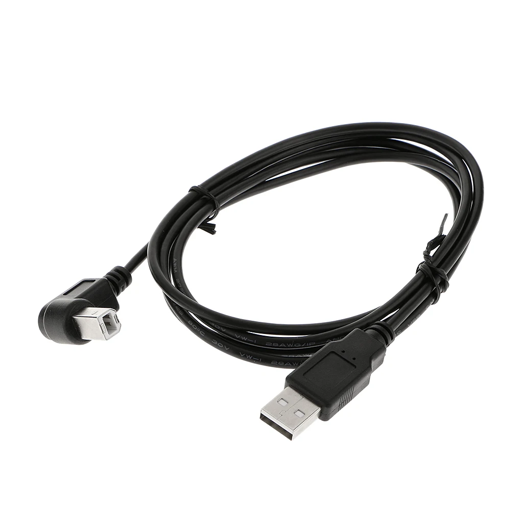 1 Piece USB 2.0 Type A Male to B Male 90 Degree Angle Plug Printer Scanner Cable
