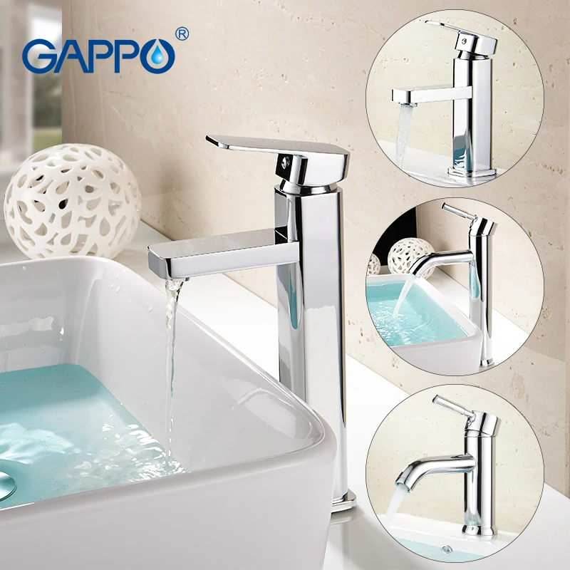 Gappo хромированные смесители для раковины высокие для ванной, с одним отверстием бортике смеситель горячей и