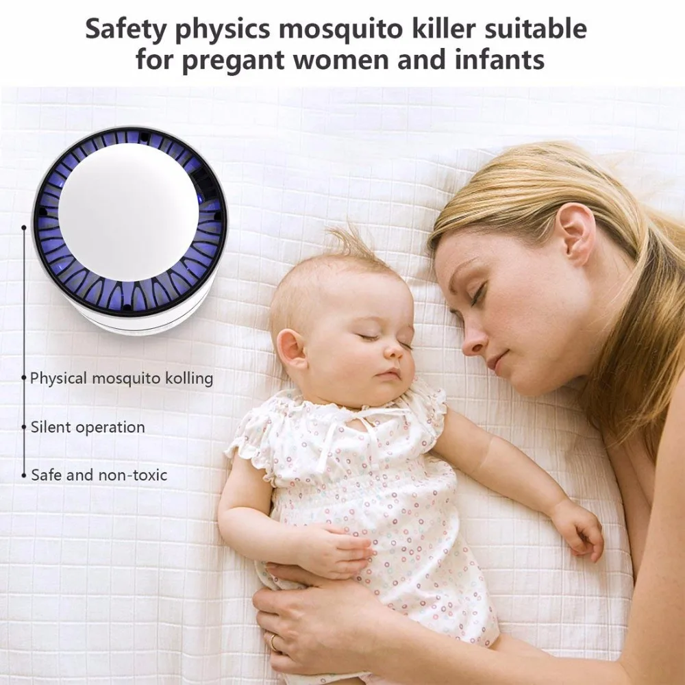 Electric Mosquito Killer Lamp Fly Trap Killer Insect Trap LED Night light Mosquito Zapper Pest Killing Lamp USB Powered Mosquitoes Fly Catcher Bug Killer for Indoor Outdoor Patio Yard (8)