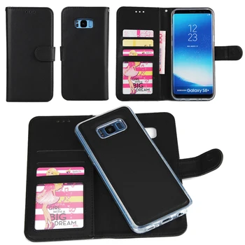 

2 in 1 Luxury Leather Wallet Phone Case for Samsung Galaxy S6 S7 Edge S8 S9 Plus Flip Cover Card Slot Magnetic Note 8 9 Fundas
