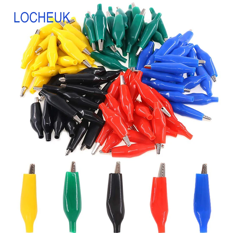 

10/5pcs 45mm Insulation G98 Alligator Clips Electric Test colorful big crocodiles clamp for Testing Probe Car battery Connector