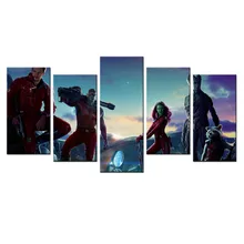 Modern Painting For Bedroom Marvel Movie Guardians Of The Galaxy Wall Poster HD Prints On Canvas 5 Panel Wall Pictures Canvas