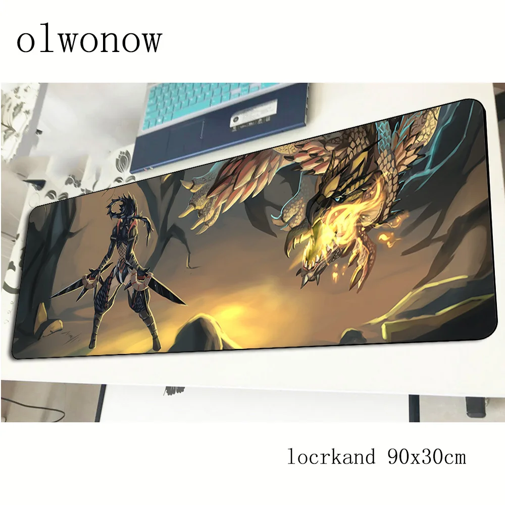 Monster Hunter pad mouse Профессиональный компьютерный коврик для мыши 90x30 см padmouse Domineering коврик для мыши гаджет офисные настольные коврики