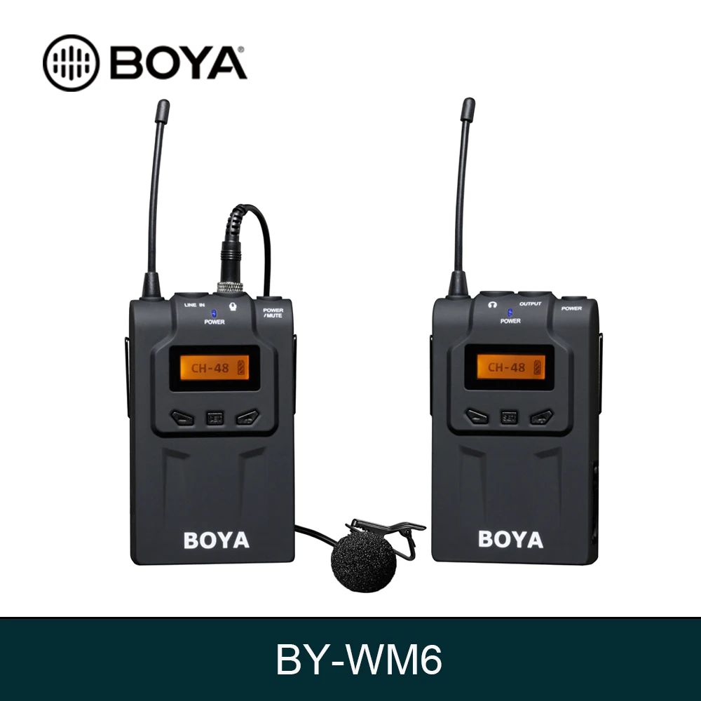بويا UHF اللاسلكية Lavalier ميكروفون مسجل نظام للفيديو مقابلة بث Mic كانون نيكون DSLR كاميرا سوني كاميرا