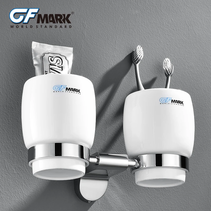 GFmark Двойные керамические чашки держатель хромированные аксессуары для ванной
