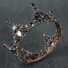 DIEZI барокко черный кристалл день рождения маленькая корона диадемы для женщин Стразы Диадемы для девочек невесты свадебные украшения для волос