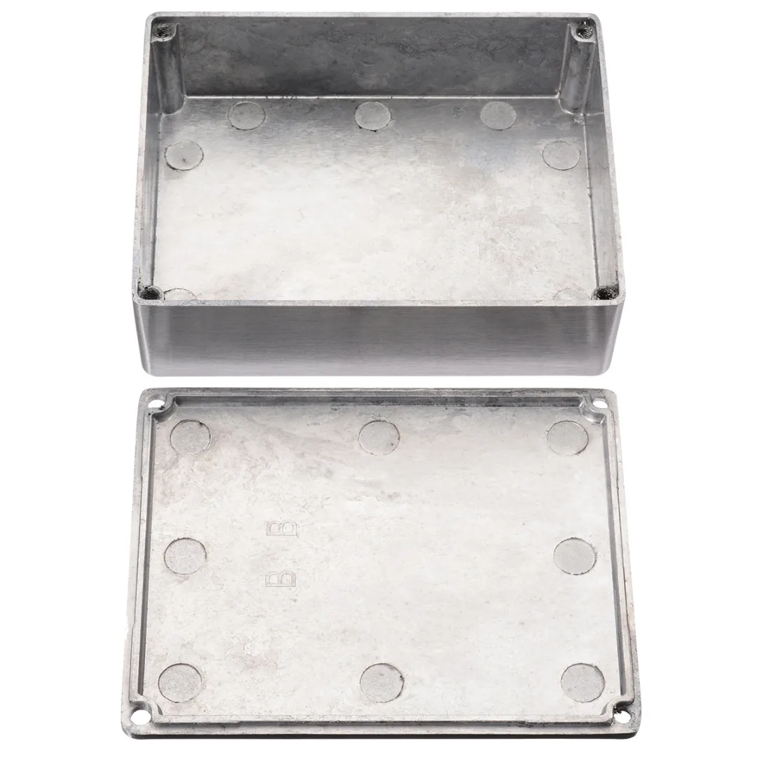 Silver Aluminium Enclosure Instrument Box Electronic Diecast Stompbox Project Box Enclosure with Screws 3 Sizes