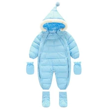 Babzapleume Hiver Barboteuses Nouveau-Né Habits de Neige Bébé Garçons Filles Vêtements Épais Chaud Vers Le Bas Coton Salopette Infantile Vêtements Ensembles BC1209