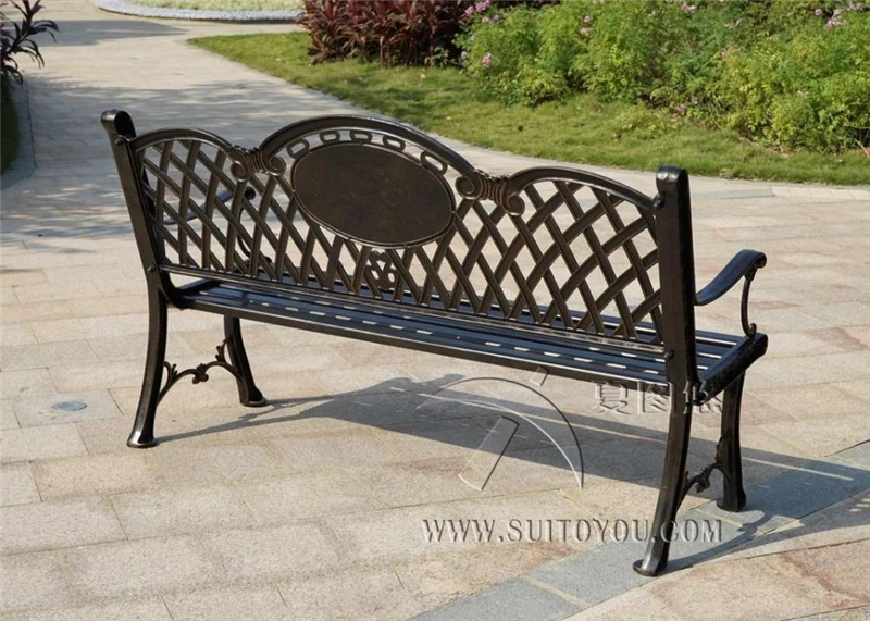59 inch backrest cast aluminum leisure rust proof park bench garden chair for backyard