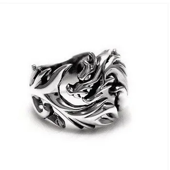 

Jade Angel Mens 925 Sterling Silver Band Ring Retro Vintage Dragon Style Ring Valentine's Day Gifts Birthday Gifts Free shipping