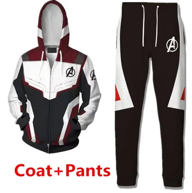 Avengers Endgame Captain America Cosplay Costume Quantum Realm Hoodies Sweatshirt Superhero Iron Man Shirt Coat Pants Men Women