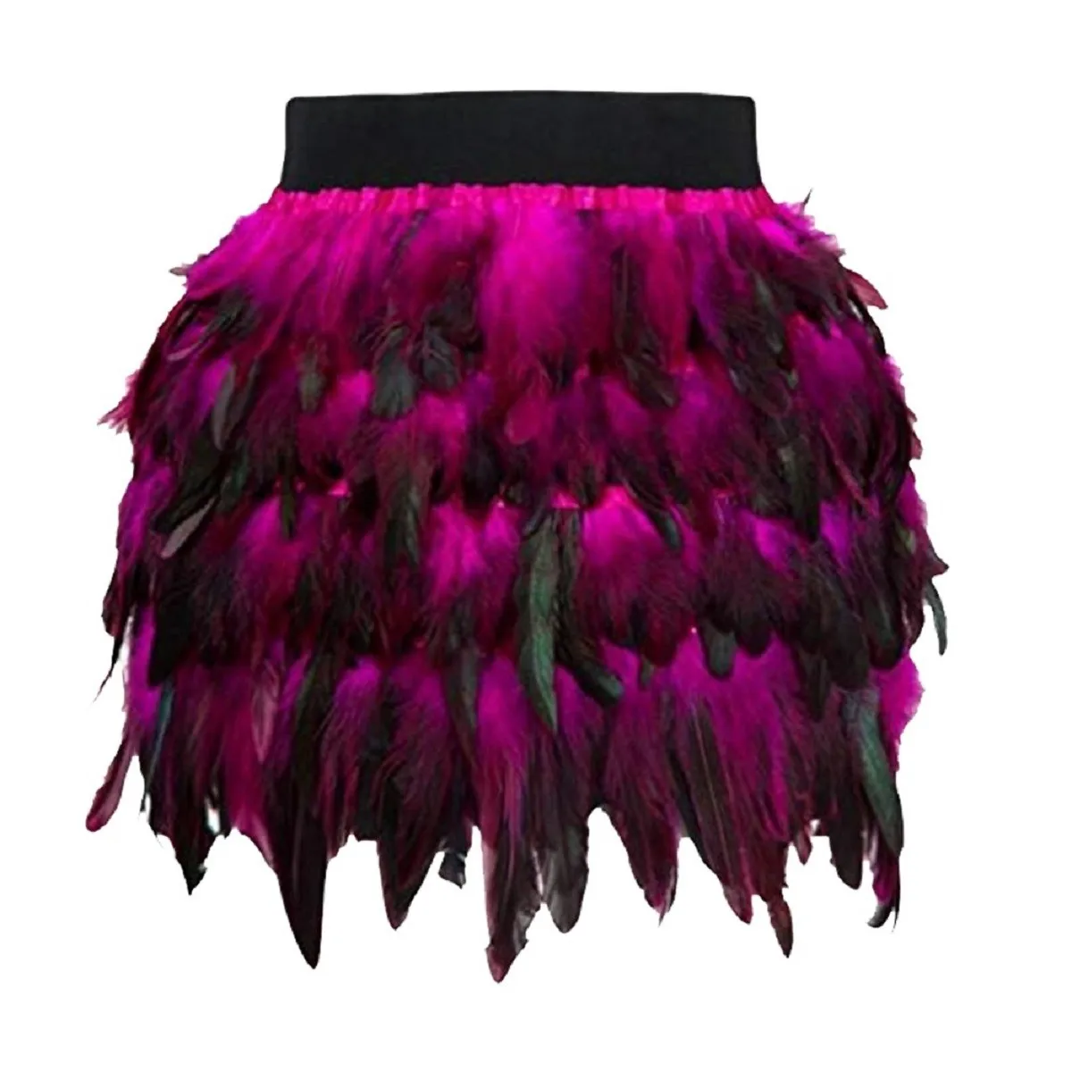 Hot Pink KLV, популярная женская мини-юбка для костюмированной вечеринки на Рождество, Хэллоуин, Санта Клаус, искусственный мех, перо, сценический костюм 5,8 - Цвет: Hot Pink