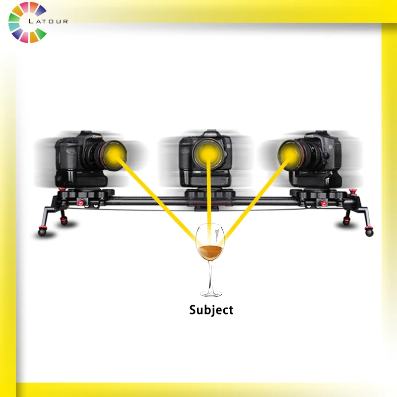 120cm Photographic carbon fiber motorized parallax slider for DSLR camera, video recorder, studio shooting, commercial shooting