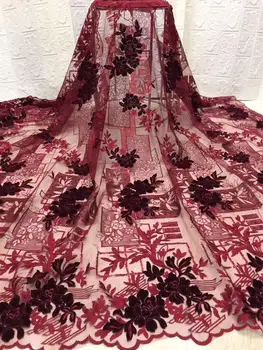 

fashionable tulle embroidery french net lace fabric Cyndi-7.4109 with beads for party dress