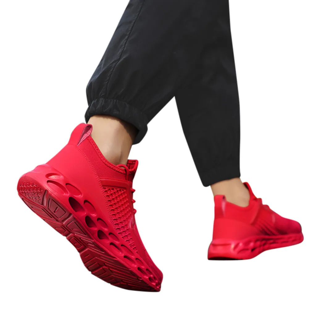 Men's Large Size High Elastic Hollow Bottom Sneakers Woven Casual Running Shoes High-Top Fashion Outdoor Sports male Shoes