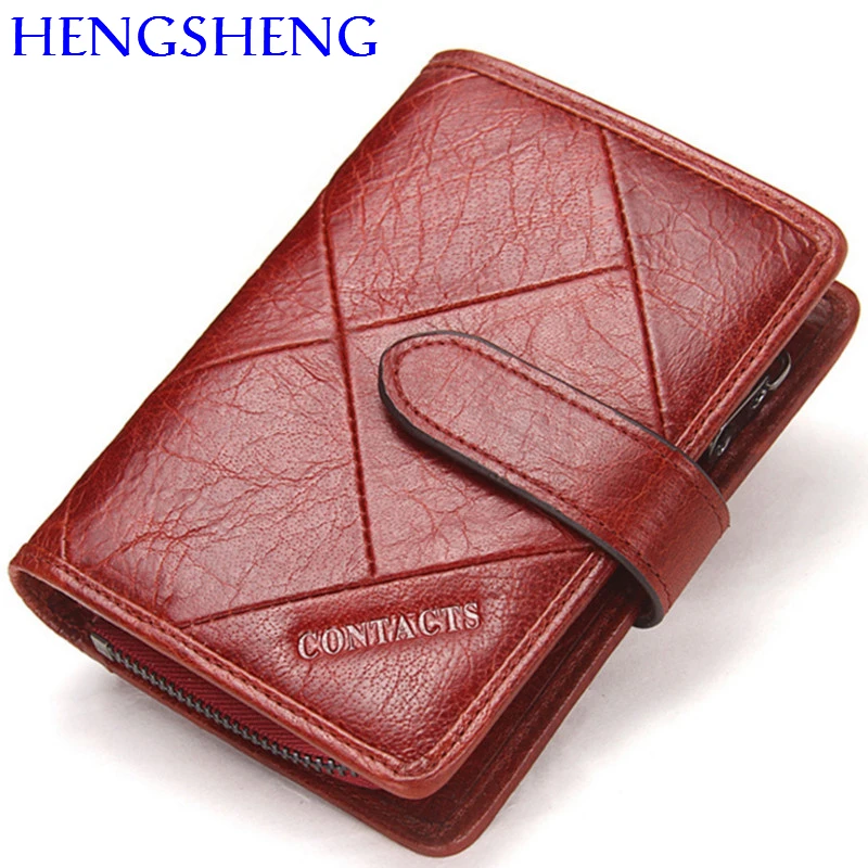 Hengsheng 100% genuine leather women wallet coin purses wallet women fashion wallets with quality cow leather lady wallet