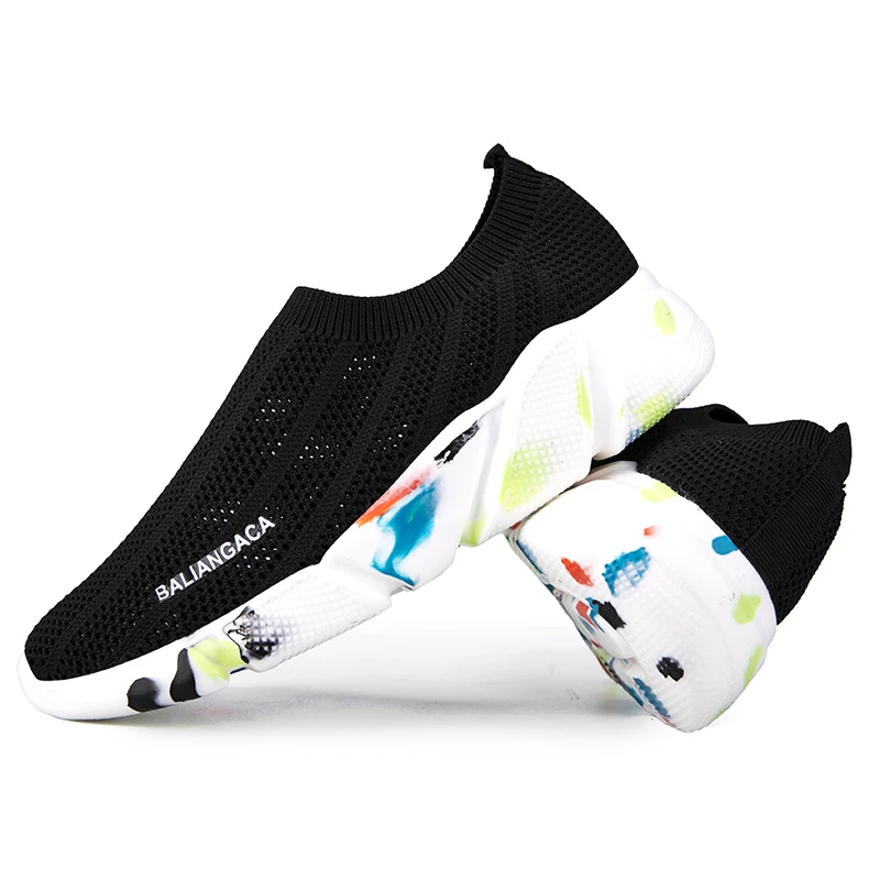 

2019 balanciaga newest sock fly weaving breathable shoes unisex big size couple camouflage zapatos de hombre running sneakers