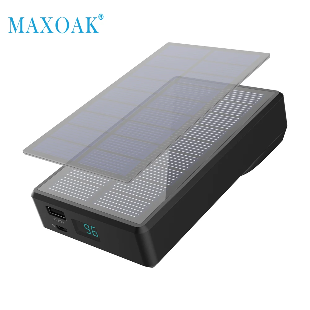 MAXOAK 7800mAh Solar Power Bank Portable Hand Crank Generator External Battery Solar Charger for Smartphone GoPro Camera Tablet