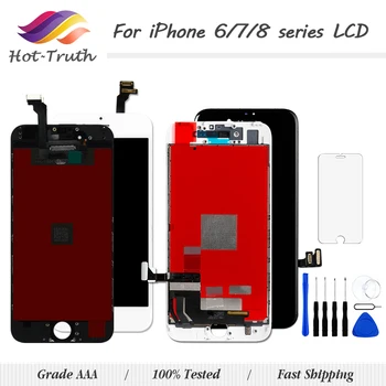 

1PCS AAA+++ Parts For iPhone 6 6S 7 8 LCD Display Touch Screen Digitizer Assembly with 3D Touch 100% Tested+Tempered Glass+Tool