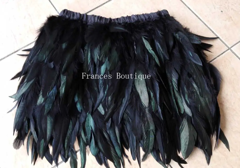 

Rooster feather skirt hip length, fully double layer fabric lined, 8 sizes 6 colors , free shipping #SKT020