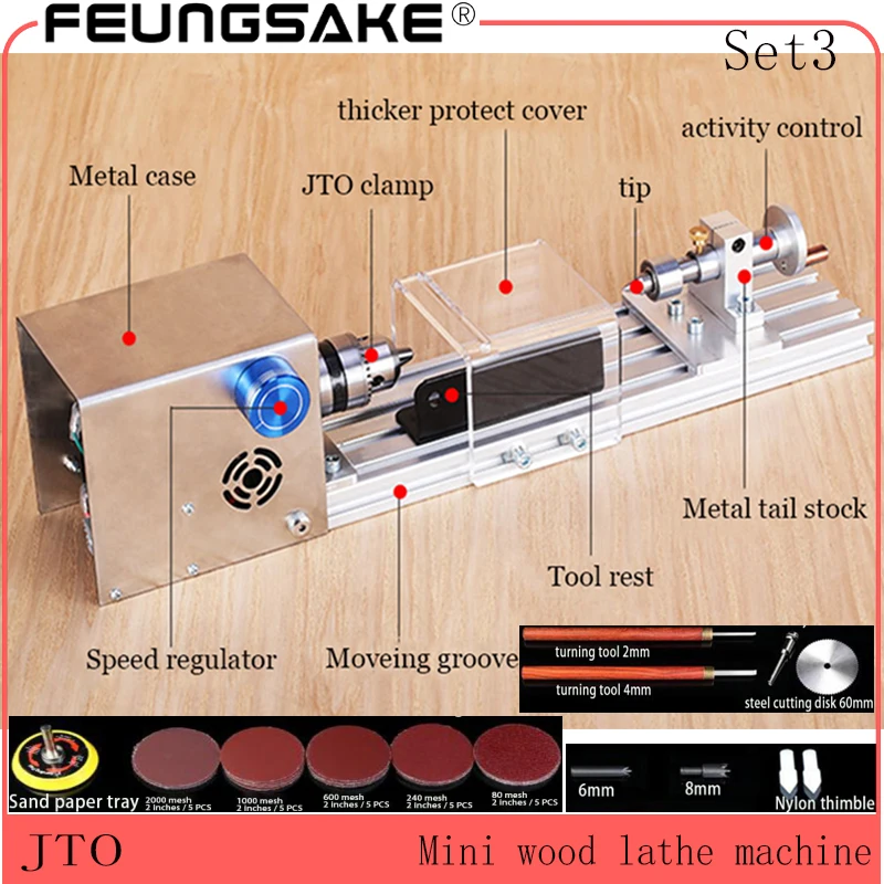 Mini Lathe Beads Polishing Cutting Machine DIY Table Saw Drill Woodworking Kit