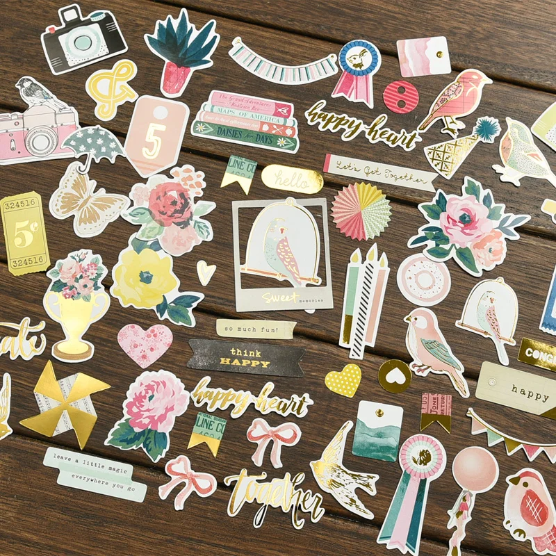 45 шт Think Happy Cardstock высечки для скрапбукинга счастливый планировщик/изготовление карт/Журнал проекта