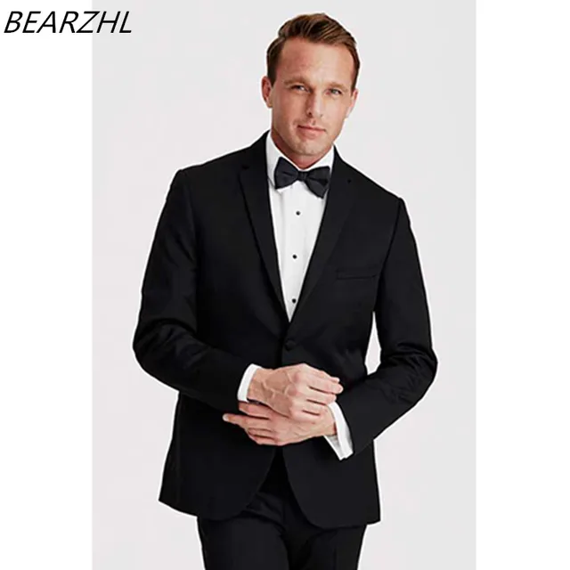 Mens Black Tuxedo Wedding Suits For Men Suit Clic Formal Wear Mens Black Tuxedo Wedding Suits For Men Suit Clic Formal Wear 2017 Wool Bleed High Quality