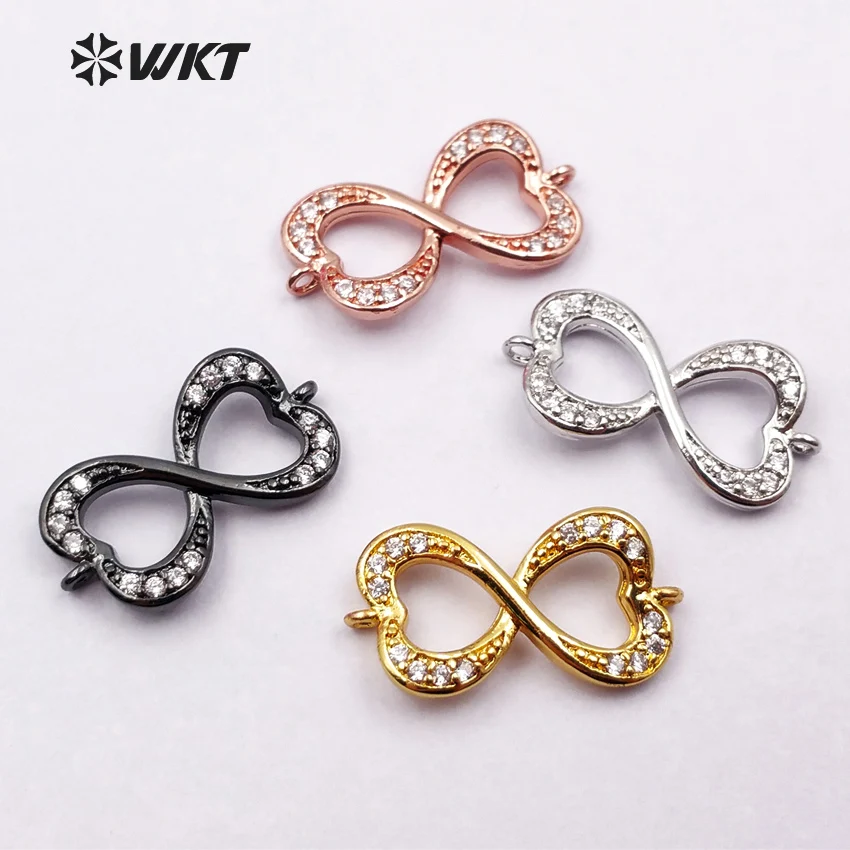 JF101 Elegant Connect Heart Shape Connector ZC Micro Pave Connector For