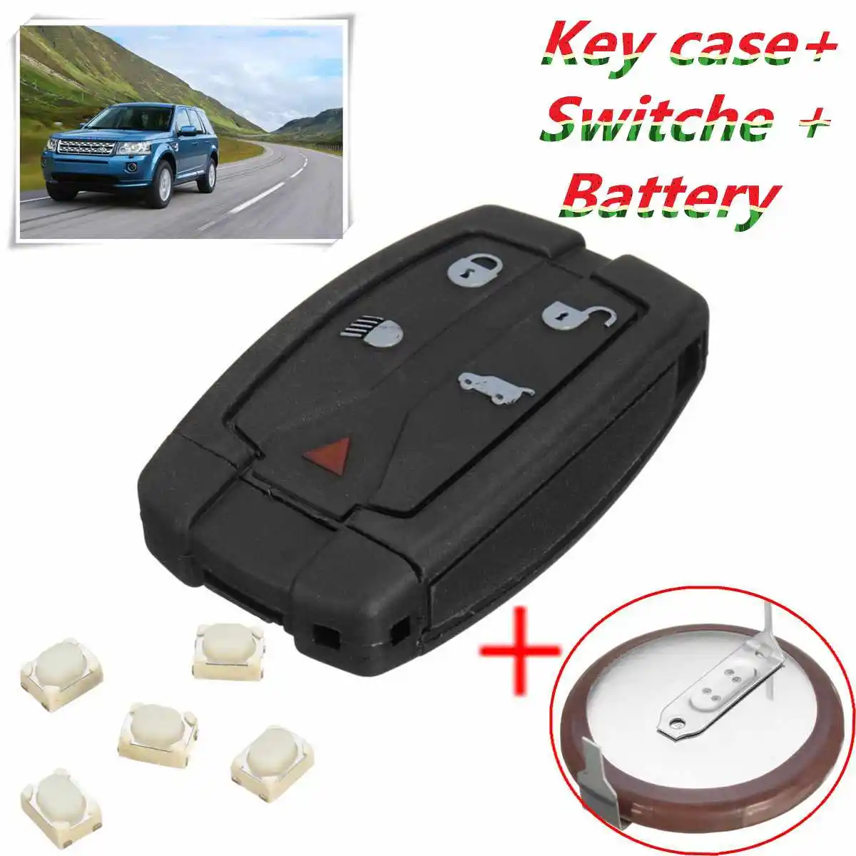 5 Button Remote Key Case Recase font b Battery b font Repair Kit For Land Rover