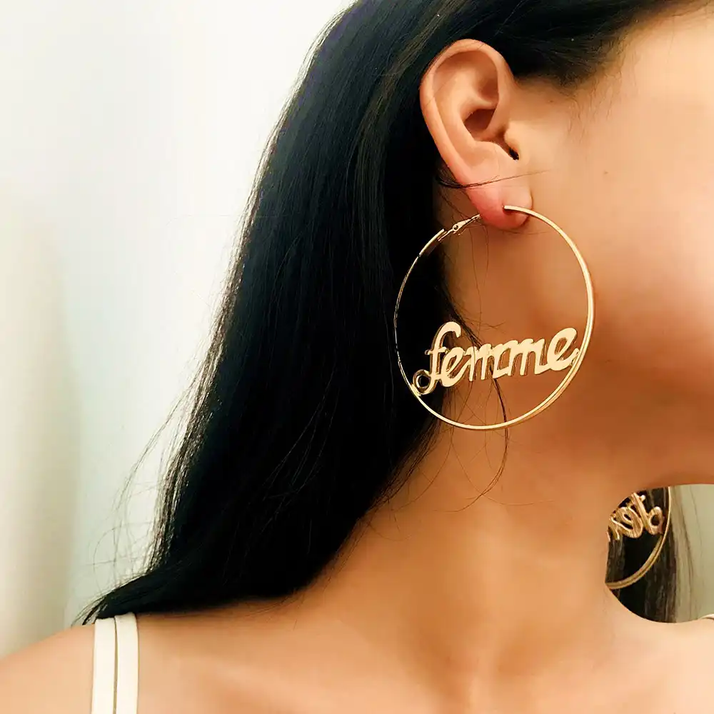 Moda Joyería Tono Plata//Oro Gran Círculo Aro Pendientes para Mujer Dama Z