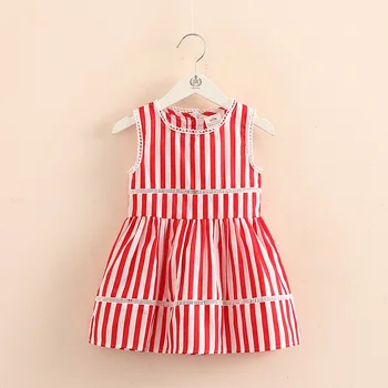 

2020 Summer 3-8 9 10 Years Children's Birthday Elegant Princess Cute Kids Striped Sundress Tank Summer Dressy Dresses For Girls