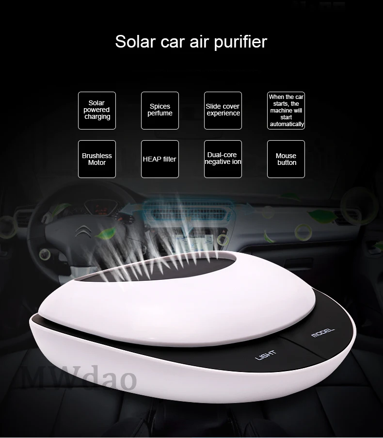 MWdao автомобильный очиститель воздуха, ионизатор воздуха для автомобиля, озонатор с отрицательными ионами, usb для автомобиля