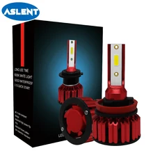 Buy ASLENT mini LED H4 H7 H11 H8 H9 9005 HB3 9006 HB4 Car Headlight Bulbs 80W 16000LM 6000K Car Styling Auto led automotivo Lamp 12v Free Shipping