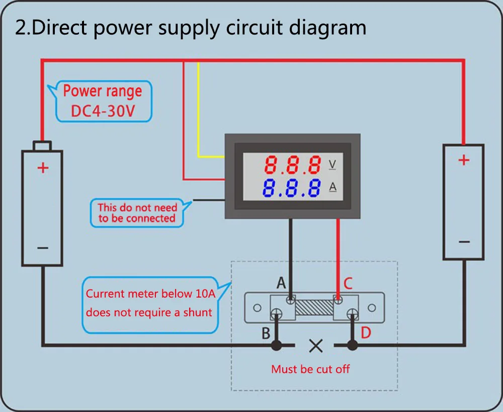 DC 0-100V 0-100A красный синий с двумя светодиодными цифровыми Вольтметр Амперметр Напряжение+ шунт двойной дисплей цифровой заголовок