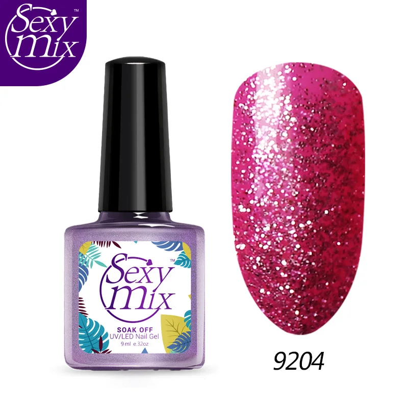 SEXYMIX 9 мл; Гель-лак для ногтей лак био-Гели Soak Off Nail Art полу Перманентный лак для ногтей Led Hybrid, лак для ногтей, длительного действия, UV гель эмаль DIY гель для дизайна - Цвет: 9204