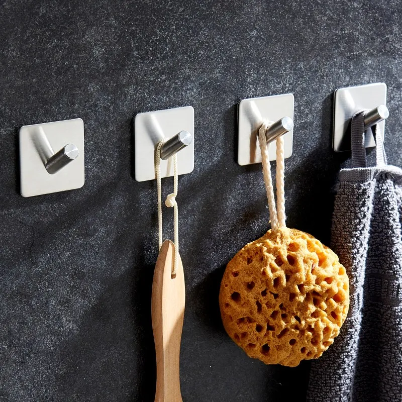 

MeyJig 1pc Stainless Steel Hooks On The Wall Door Hanger Kitchen Bathroom Organizer Coat Key Holder Clothes Towel Shelf