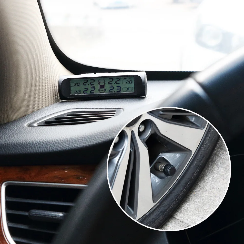 Умный автомобильный TPMS сигнал давления в шинах беспроводной ЖК дисплей HD с
