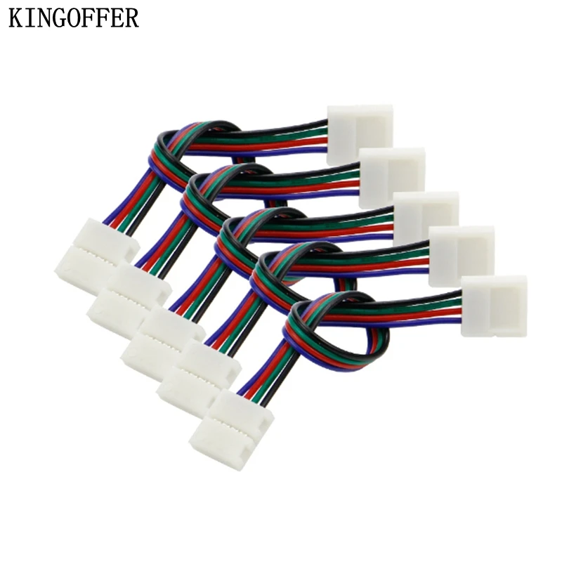 

5PCS 10mm 4pin RGB Connector Wire Cable For Led Strip Light RGB 5050 Adapter Cable Free Welding Connector