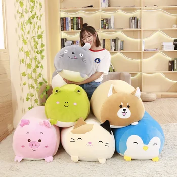 

Candice guo plush toy stuffed doll cartoon animal pig dog cat totoro penguin frog pillow cushion nap rest baby birthday gift 1pc